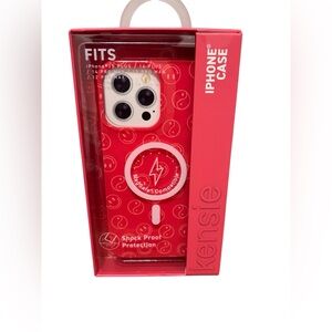 Kensie Red iPhone Case with Smiley Design